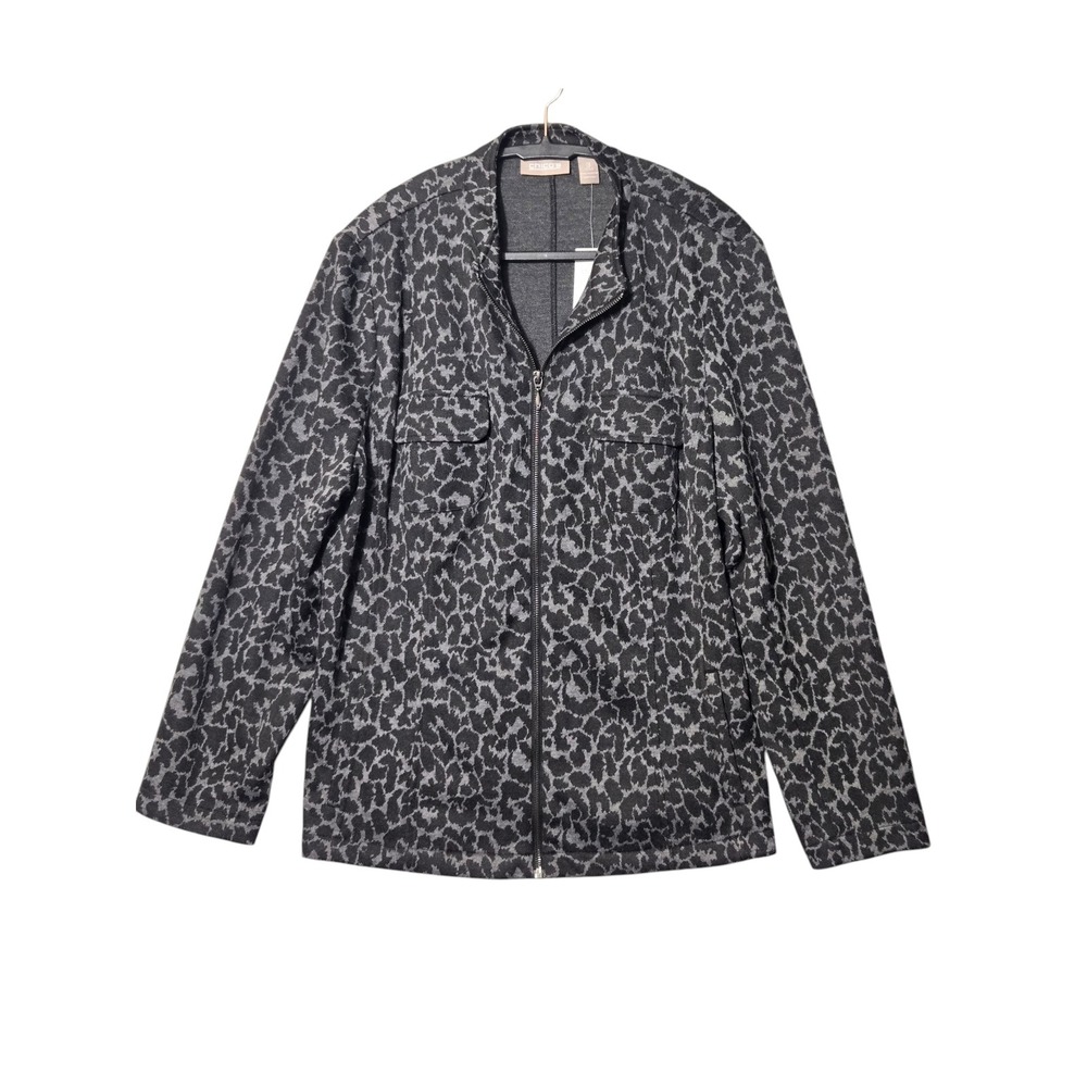 Chico's Cinny's Cheetah Mercer Jacket Size 3 US XL Gray Leopard Animal Print NWT
